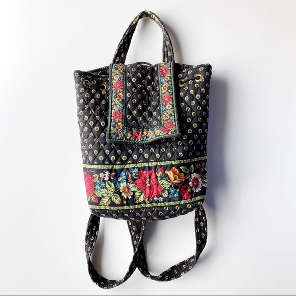 Vera Bradley Backpack Mini Sunflower Pattern Black